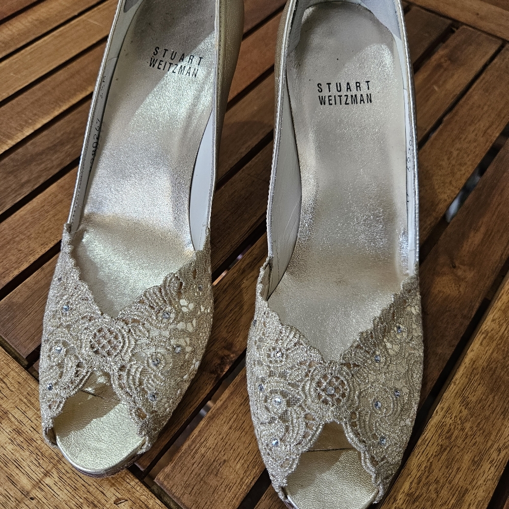 Stuart Weitzman Gold Pumps